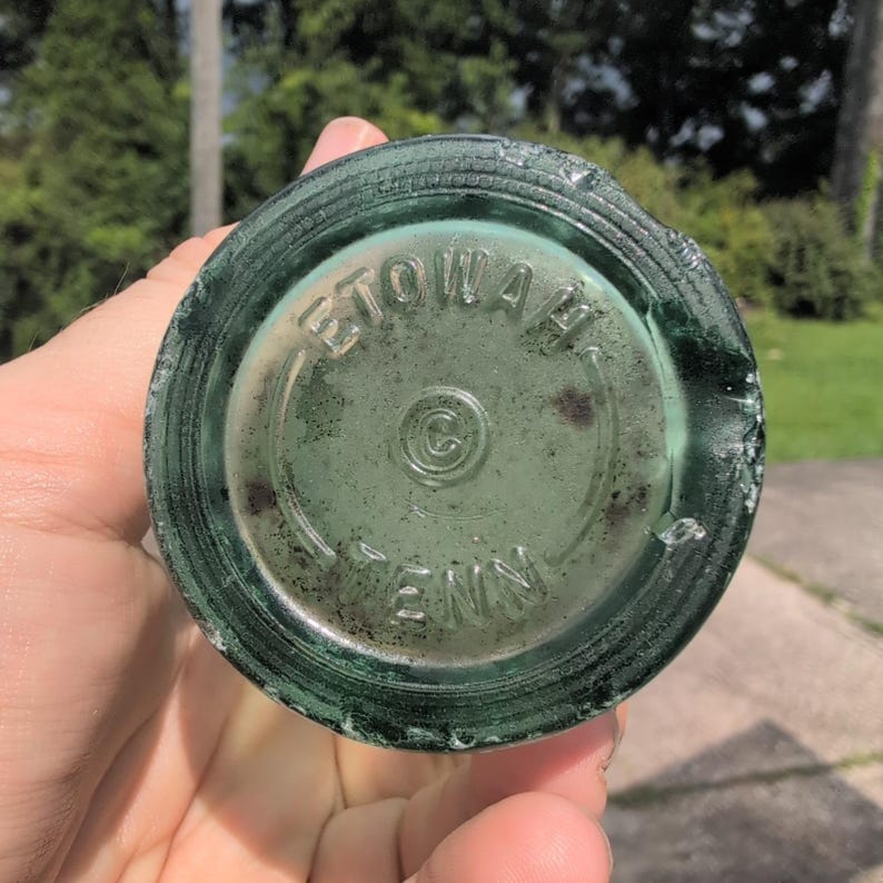 Vtg Coca-Cola Etowah Tenn 1960 Hobbleskirt 6.5 oz Green Glass Coke Bottle image 2