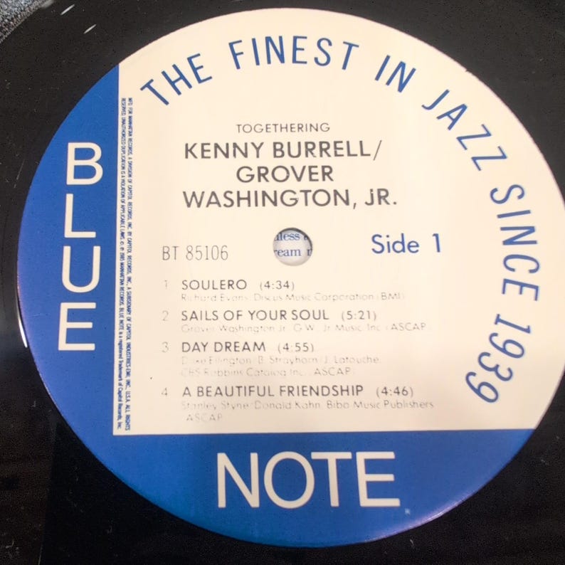 Kenny Burrell Grover Washington Jr Togethering Vinyl LP Blue Note BT 85106 1985 image 7