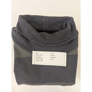 VTG Polo Ralph Lauren Jersey de cuello alto a rayas para hombre XL Gris Azul Manga larga Algodón imagen 5
