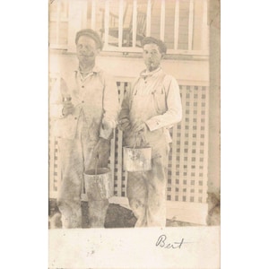 Antike RPPC-Fotopostkarte von 1907 mit Motiven von Malern und Handwerkern (Kohlepapier, Pennsylvania) – Bert Bild 1