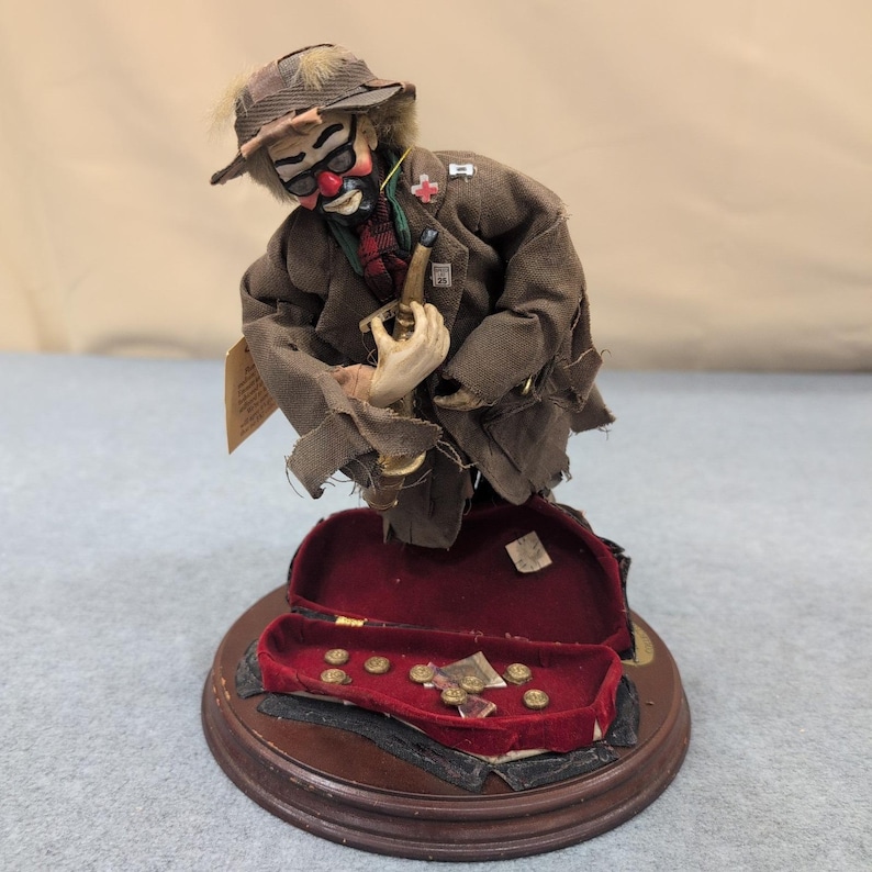 Vtg Emmett Kelly Jr Real Rags "The Sax Player" Clown Figurine Limited Edition image 1