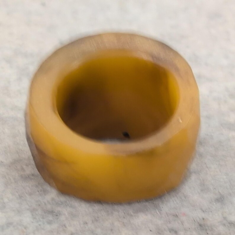 Unique Vintage Faceted Amber Brown Resin Ring Statement Fashion Jewelry image 3