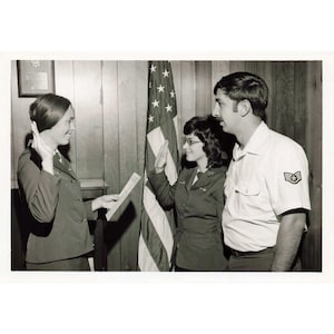 Vintage 1970s-80s USAF Maxwell AFB Swearing-In Ceremony Photo Lot of 3 image 1