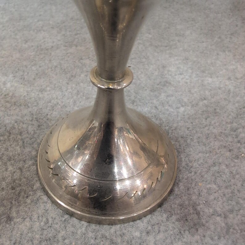 World Gift India Silver Tone Etched Floral Goblets Chalice Set of 6 NA306 image 8