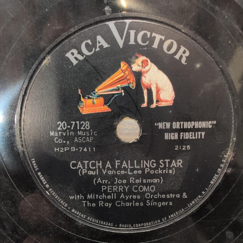 Perry Como Catch a Falling Star Magic Moments 10 inch 78 RPM RCA Victor VG afbeelding 1