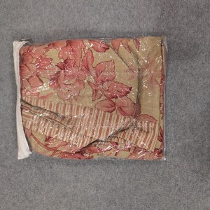 Vintage Clementi Crsma King Sham Part Beige Red Floral Bedding Home Decor image 2