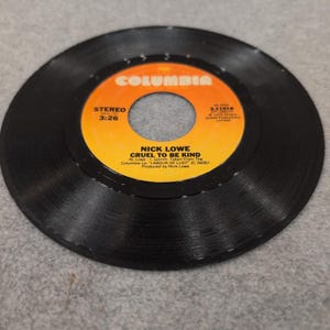 Nick Lowe Cruel To Be Kind Grey Ribbon 1979 Columbia 45 RPM Vinyl 3-11018 image 4