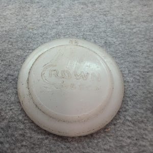 6 Vintage White Crown & More Canning Milk Jar Lids image 5