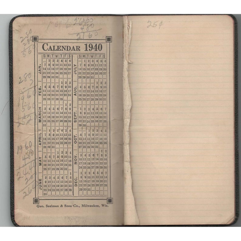Vintage Martin Bros & Co Chicago Union Stock Yards Pocket Notebooks 1938 1940 G image 4