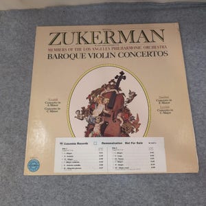 Pinchas Zukerman Baroque Violin Concertos LA Philharmonic Columbia Vinyl M 34571 image 1
