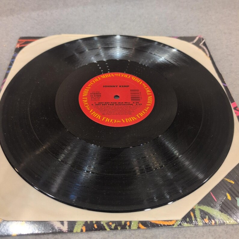 Johnny Kemp Just Got Paid 12" Vinyl Single 1988 Columbia 44 07588 New Jack Swing image 5