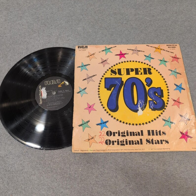 Super 70s Original Hits Original Stars RCA Vinyl LP Record DVL2-0225 1977 image 2