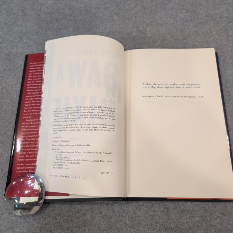 Alabama v Auburn A War in Dixie Iron Bowl Book Ivan Maisel First Edition 2001 image 4