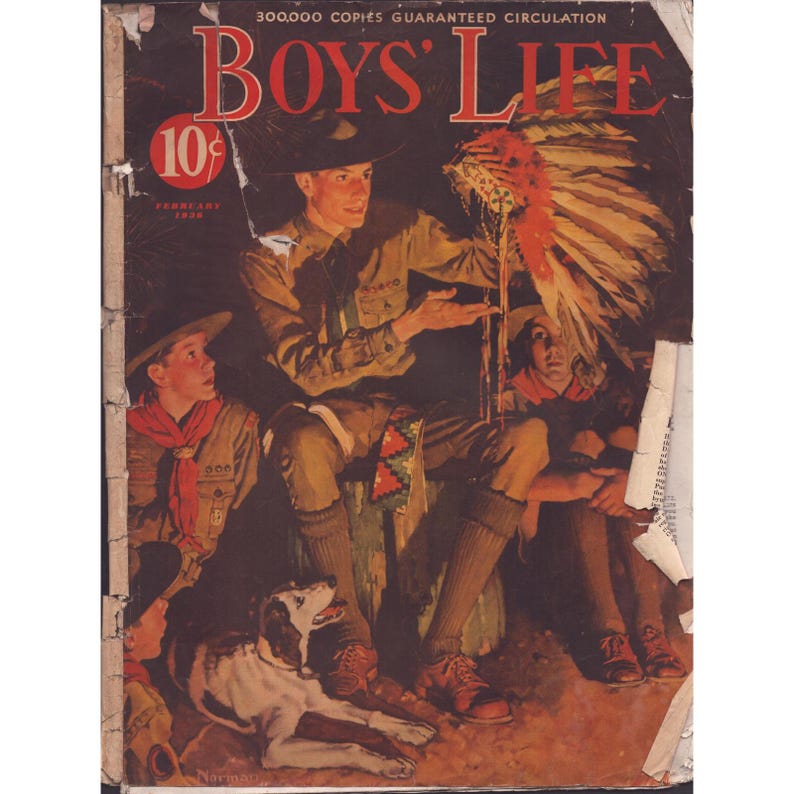 1936年2月号ボーイズライフ誌ノーマン・ロックウェル表紙コカ・コーラ広告ボーイスカウト 画像 1