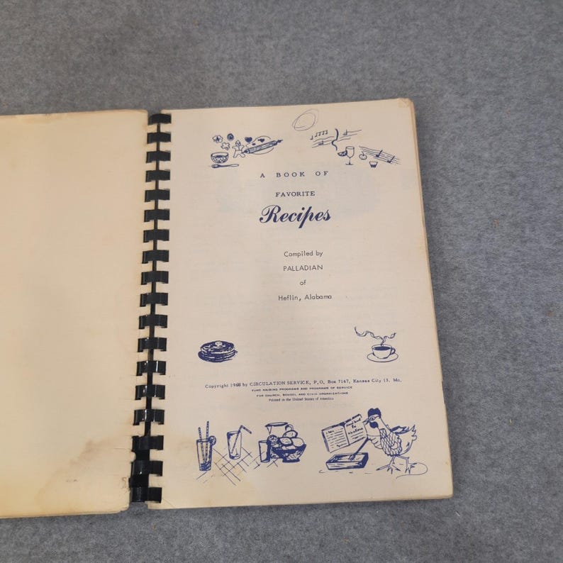 Vintage 1968 Cleburne Cookery Heflin Alabama Community Cookbook Spiral Bound image 2