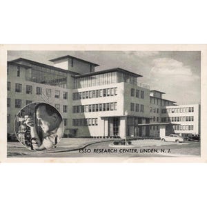 EssoResearch Center Linden NJ 1949 Postkarte Oil Lableutnant 1 Marke gebraucht Bild 1
