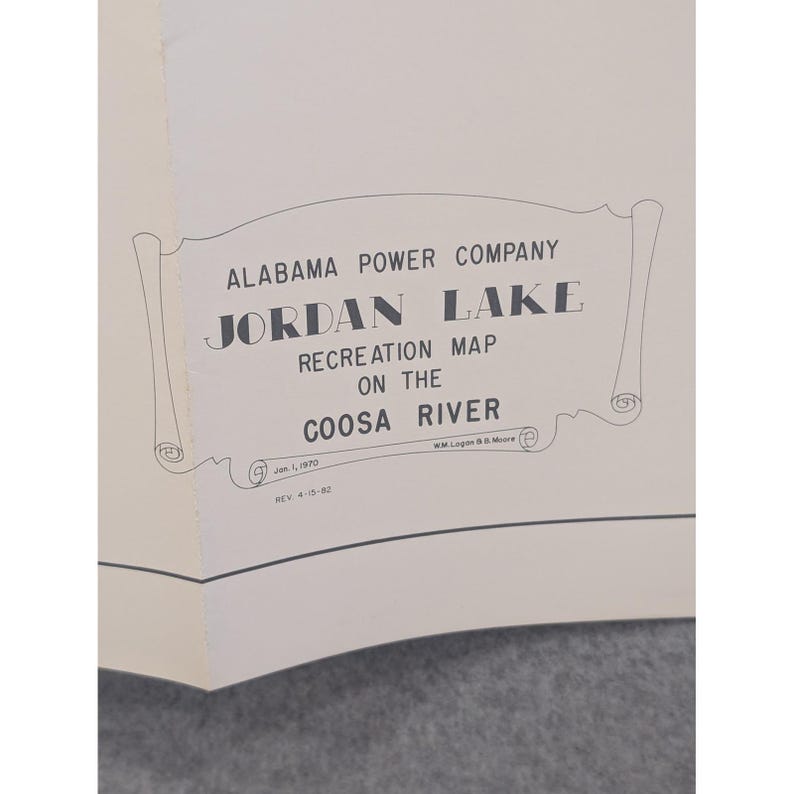 VTG 1970 Alabama Power Company Jordan Lake Recreation Map Coosa River 22" x 17" image 2