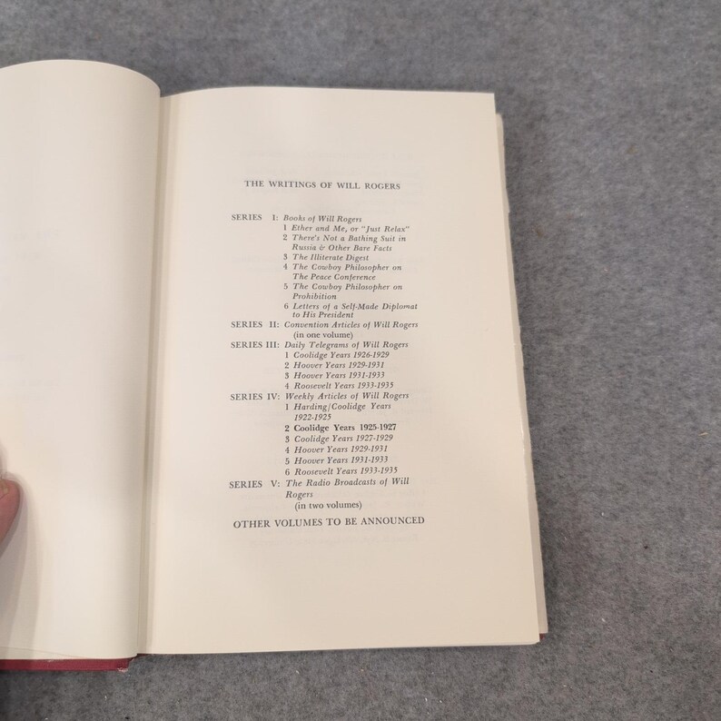 Artículos semanales de Will Rogers, vol. 2: Los años de Coolidge (1925-1927), tapa dura, 1980. imagen 4