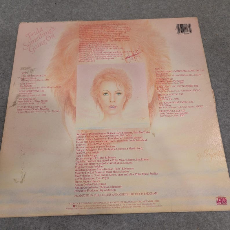 Frida Somethings Going On Vinyl LP 1982 Atlantic 80018-1 Phil Collins Produced image 2