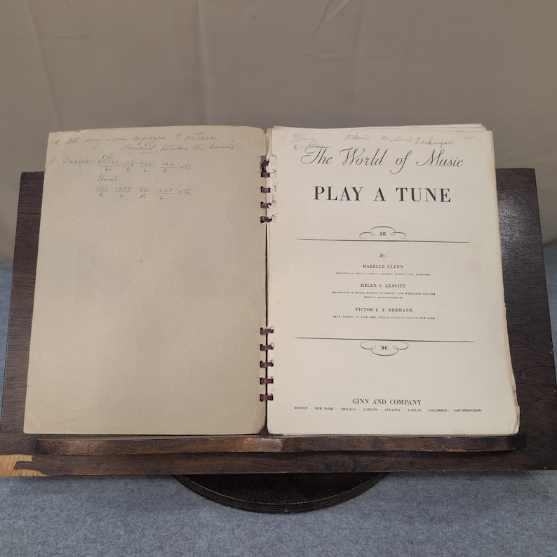 1936 Play A Tune The World of Music Vintage Piano Book Ginn and Company image 2