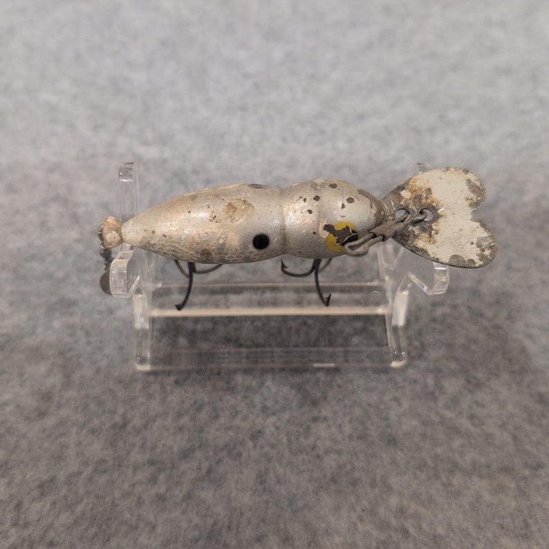 Vintage Whopper Stopper Hellbender Fishing Lure Metal Wobbler Lure Double Hooks image 3