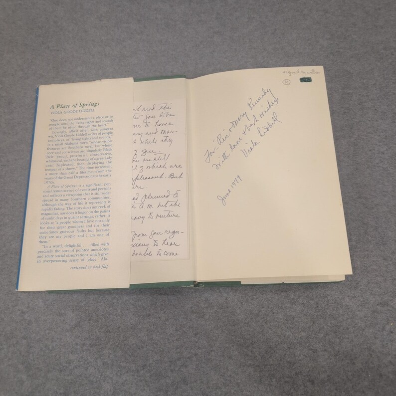 A Place of Springs Viola Goode Liddell Signed Hardcover Alabama History 1979 image 2
