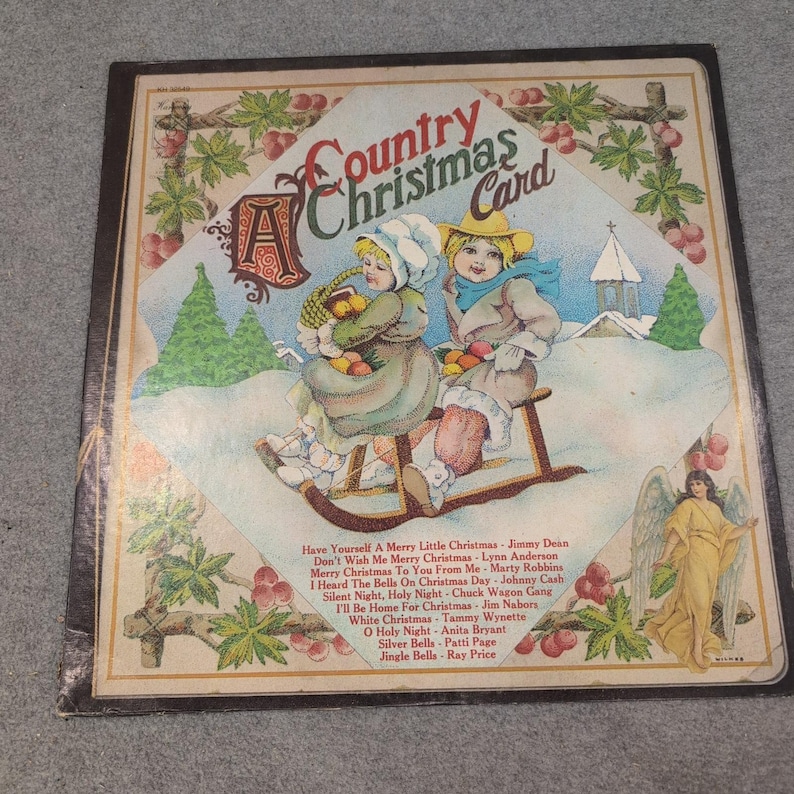 A Country Christmas Card Vinyl LP Various Artists Johnny Cash Tammy Wynette 1973 image 1