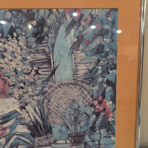 Weniger gerahmter Garten-Floral Kunstdruck Silber Metallrahmen Pfirsich-Mat Bild 4