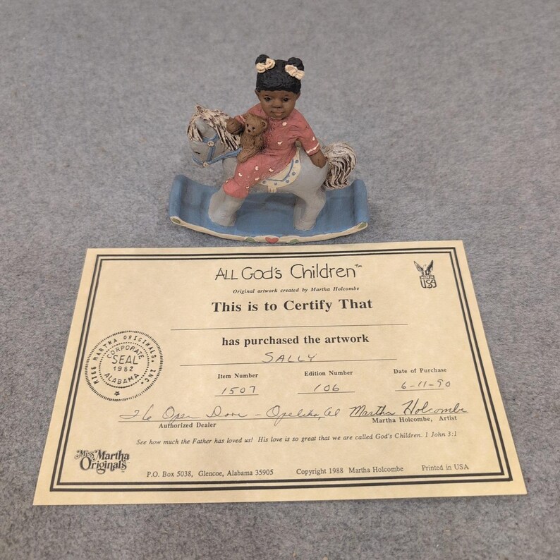 All Gods Children Sally Rocking Horse Figurine Martha Holcombe COA 1507 image 8