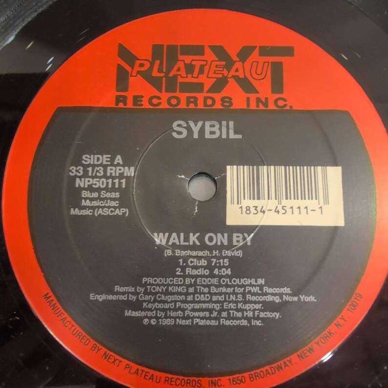 Sybil Walk On By 12" Vinyl Single 1989 Next Plateau NP50111 UK Remix VG+ zdjęcie 5