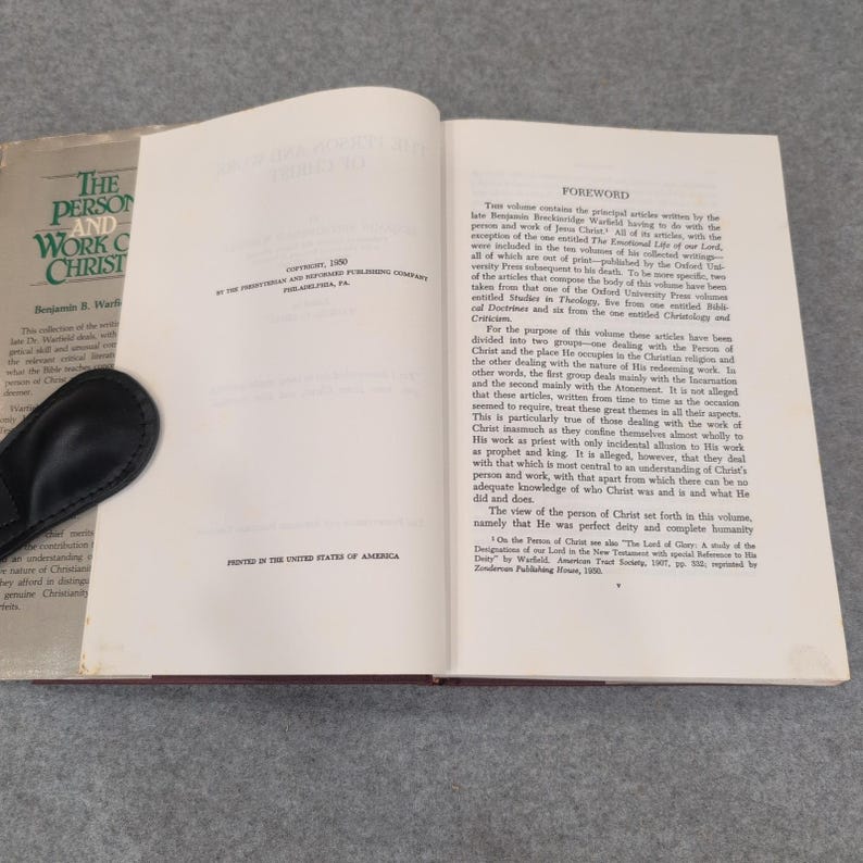 The Person and Work of Christ Benjamin B Warfield 1950 Hardcover Dust Jacket image 4