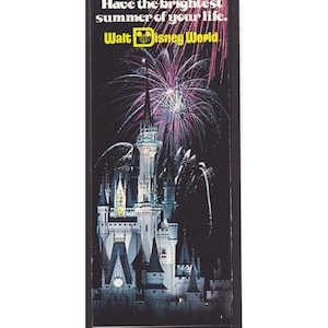 Vintage 1977 Walt Disney World Magic Kingdom Fireworks Souvenir Brochure Map image 1