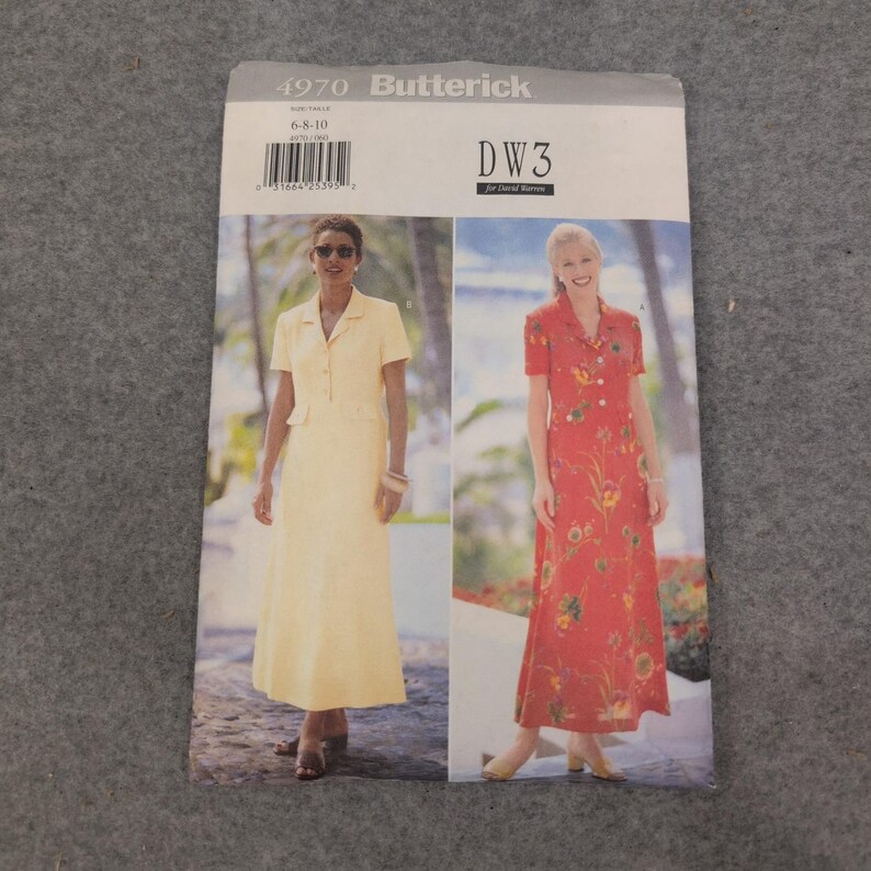 Butterick 4970 DW3 David Warren Misses Petite Kleid Schnittmuster Größe 6 8 10 Bild 1