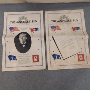 2 Avondale Sun Newspapers 1943 WWII Mill WINS Army-Navy Production Award Alabama image 1