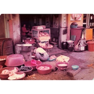 4 Vintage 1970s Busan Korea Jagalchi Harbor Market Photos Pusan Color Prints image 1