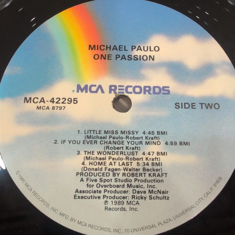 Michael Paulo One Passion Vinyl LP Album MCA-42295 Smooth Jazz 1989 MCA Records image 6