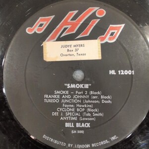 Combo vinyle LP Smokie de Bill Black Hi Records HL 12001 Rock instrumental rock image 4