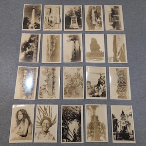 ニューカレドニア産1940年代ヴィンテージRPPCポストカード20枚セット - 写真をご覧ください！ 画像 1