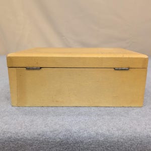 Vintage Tan Kunstleder Schmuck Box Teal Samt Futter Multi Tier Schublade Riegel Bild 9