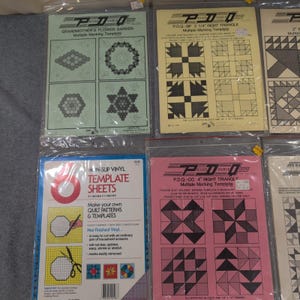 8pc Vintage PDQ Nimble Thimble Quilting Marking Templates Dresden Flower Garden image 2