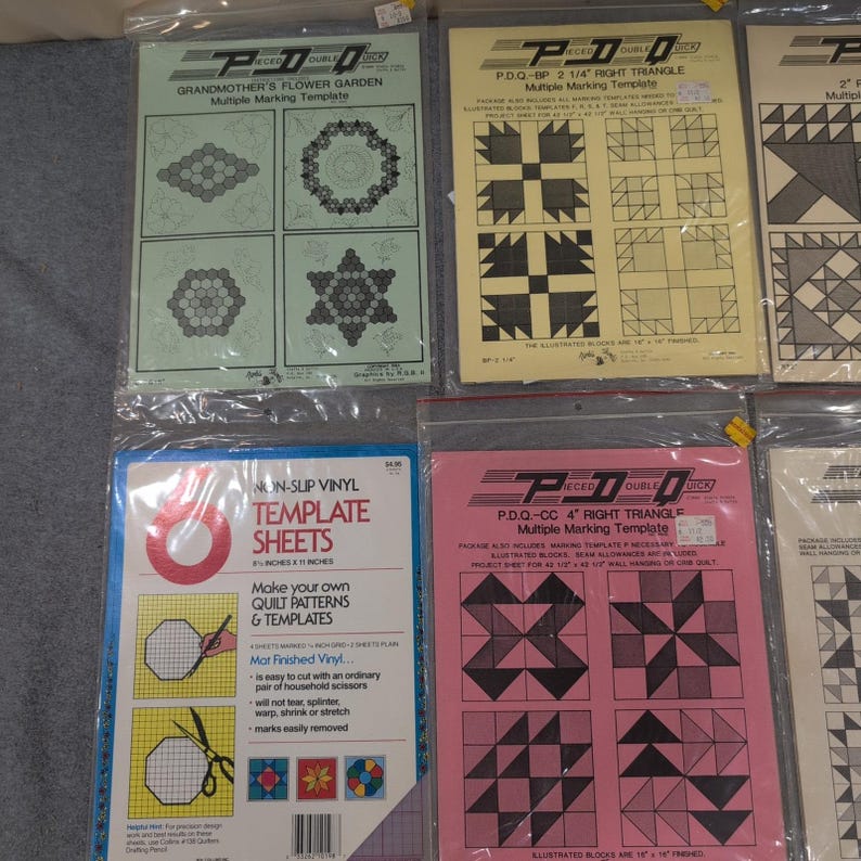 8pc Vintage PDQ Nimble Thimble Quilting Marking Templates Dresden Flower Garden image 2