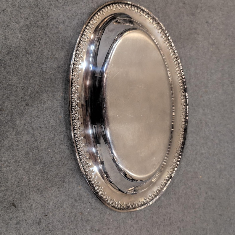 Wilcox International Silver Co Rose Marie Silverplate Oval Serving Tray Dish image 5
