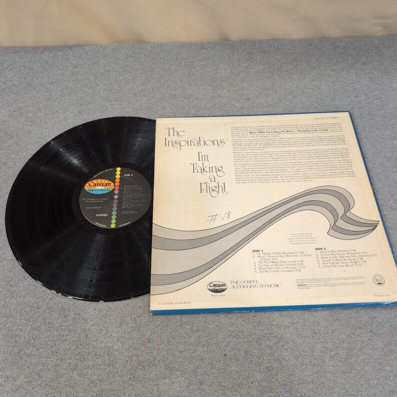 The Inspirations Im Taking a Flight Vinyl LP Canaan Records CAS-9769-LP 1975 image 3