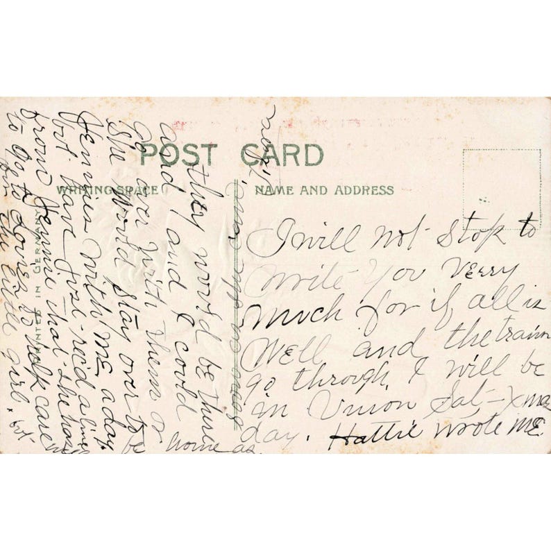 Antique East Homer New York Rose Embossed Postcard Printed in Germany G+ image 2
