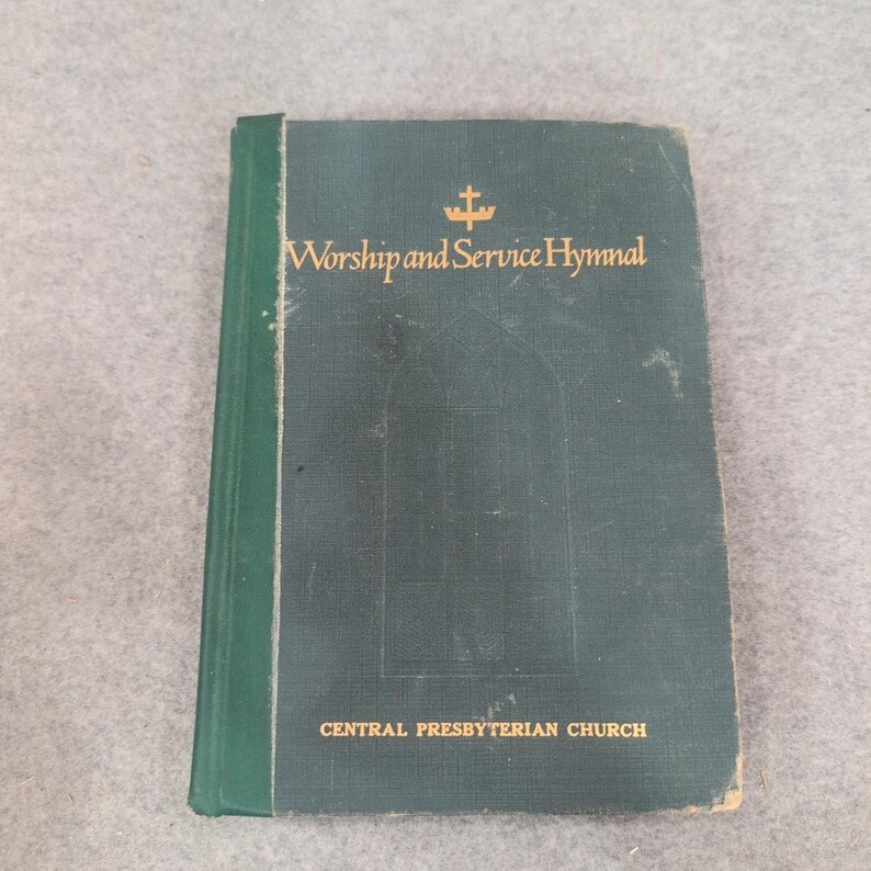 Anbetung und Dienst Gesangbuch 1957 Hope Verlag Grünes Hardcover-Buch Bild 1