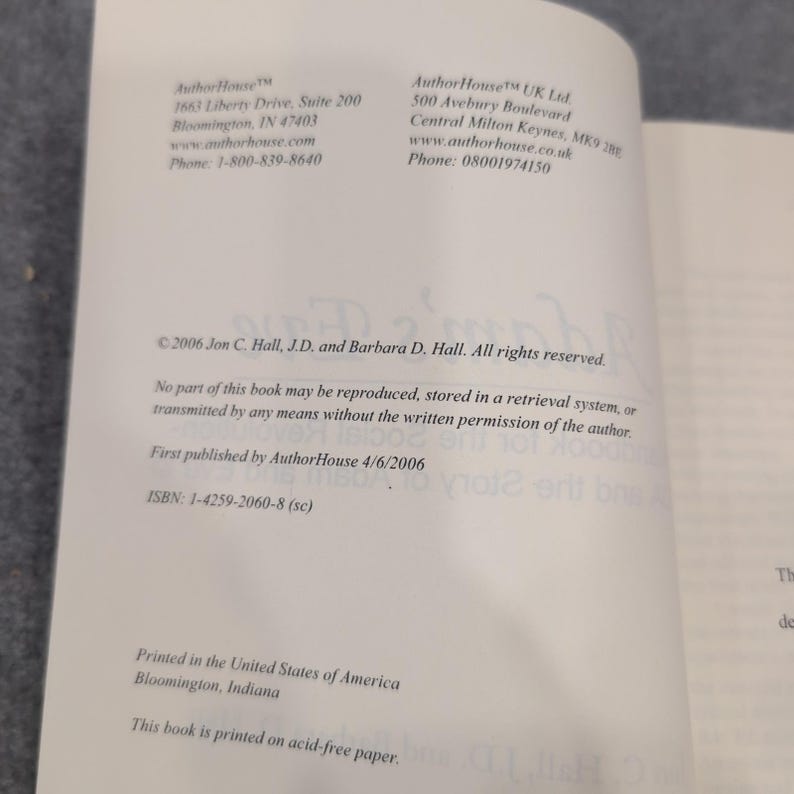 Adam's Eve A Handbook for the Social Revolution ECOA Jon & Barbara D Hall Signed image 3