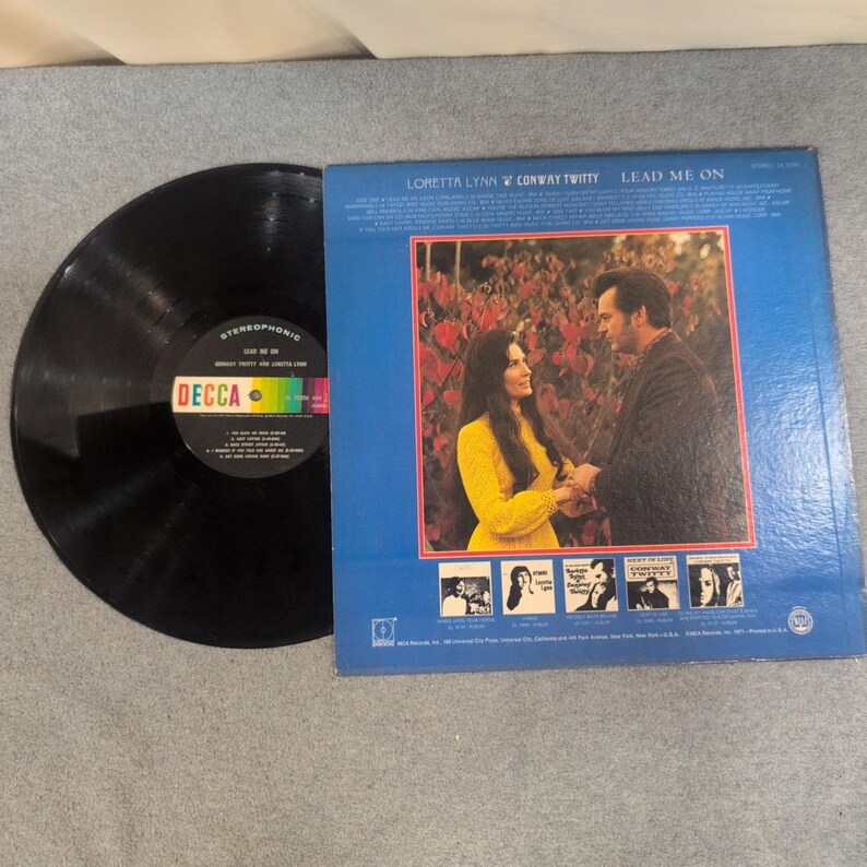 Loretta Lynn Conway Twitty Lead Me On Vinyl LP Decca DL 75326 Country Music 1971 image 2