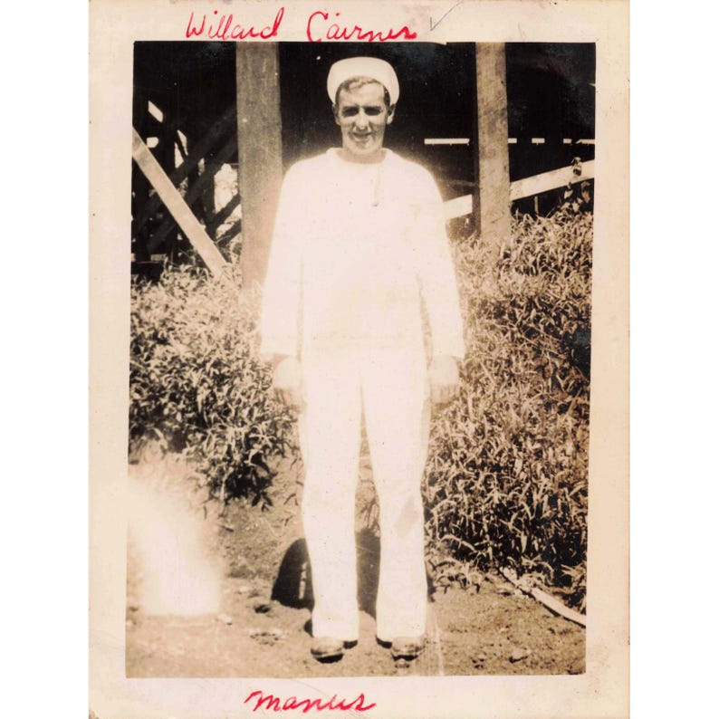 Set of 3 Vintage Seabees Sailor Photos Manus Island WWII image 4