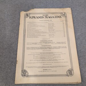 Vintage December 1925 The Kiwanis Magazine Kiwanis International Chicago IL image 1