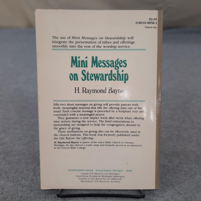 Mini messages sur l'intendance H Raymond Bayne Baker Book House 1984 Broché image 2